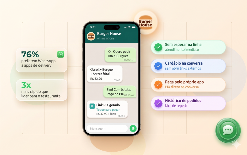 Pedir direto pelo whatsapp tem suas vantagens, é por isso a maioria prefere.